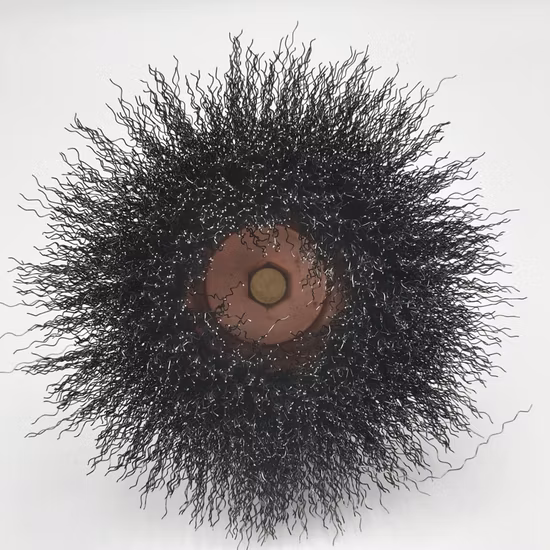 Winkel-Handschleifer, kleine runde Tasse, Messinglegierung, Stahl, Metalldraht, Radbürste